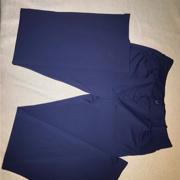Classic Blue Elastic Waist Capris - Picture 1 of 8
